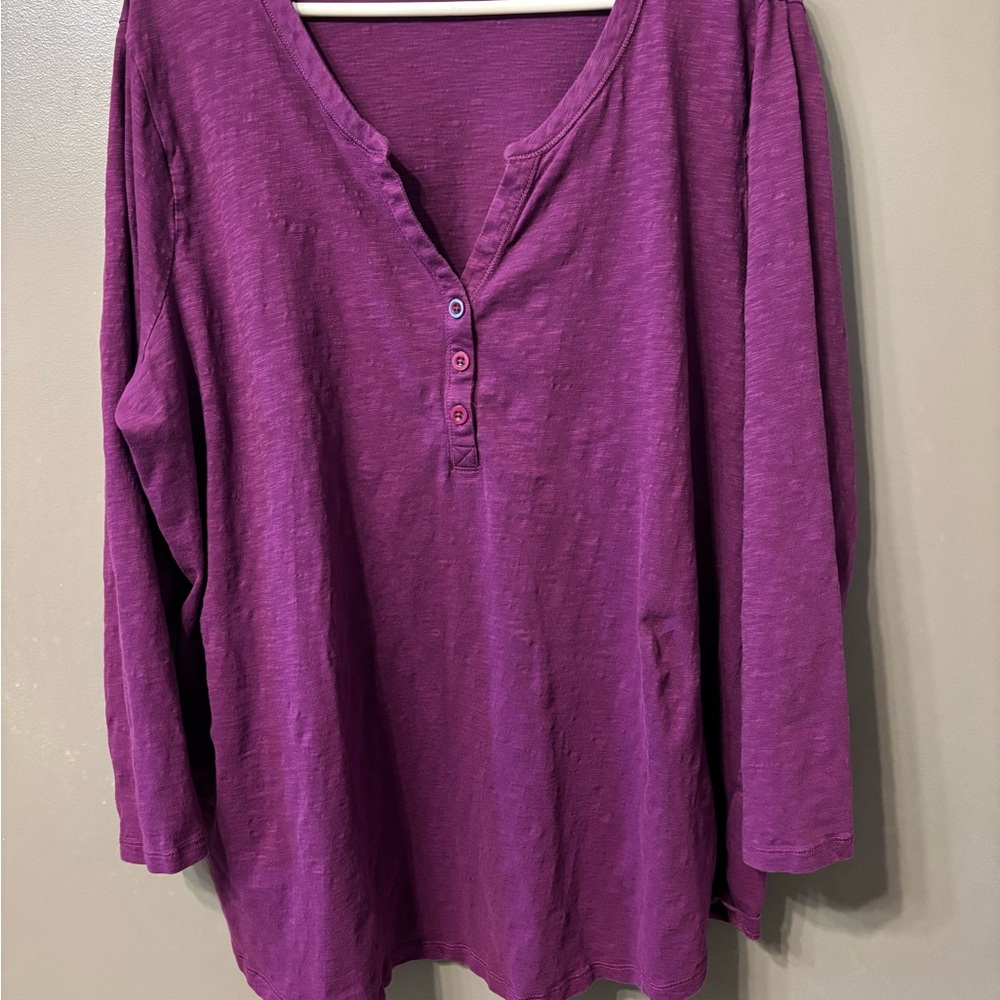 Elegant Long Sleeve Purple Top